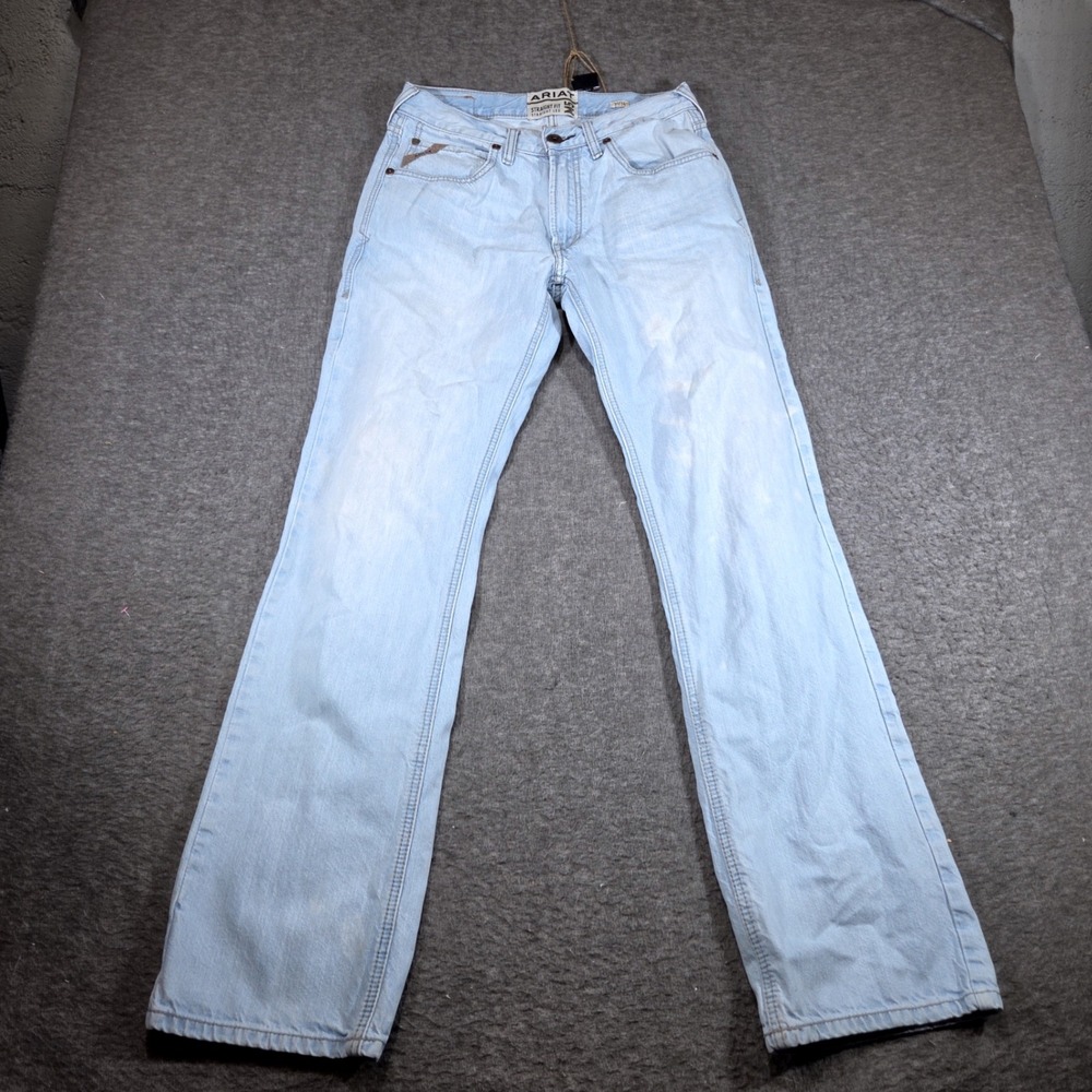 Ariat M5 Eli Straight Leg Jeans Mens 31x34 Light Wash Denim